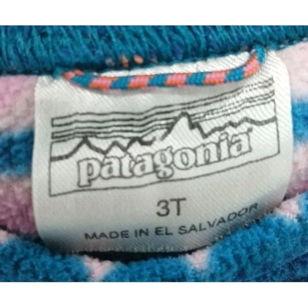 Patagonia Girls Multi-color Aztec Pullover Fleece Sweater 3T